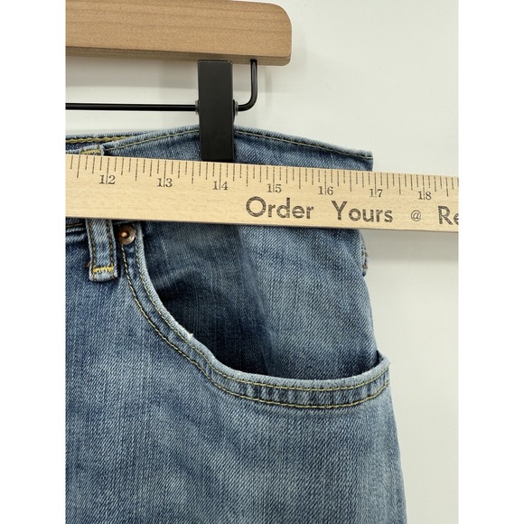 Levis 513 Jeans Men 34x34 Blue Slim Straight Distressed Medium Wash Denim Pants - Picture 6 of 10